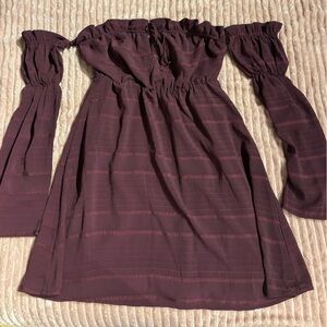 Tiger Mist Burgundy Long Sleeve Dress
